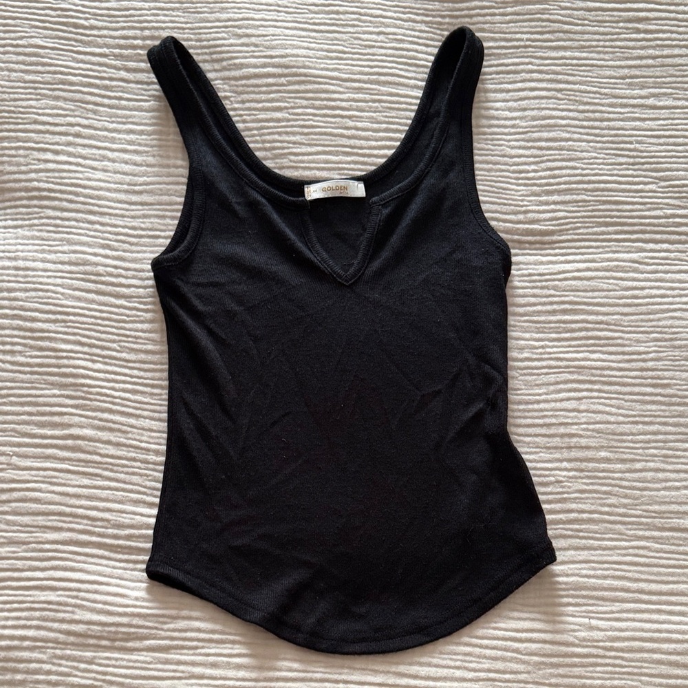 Golden by TNA Black Ribbed Tank Top